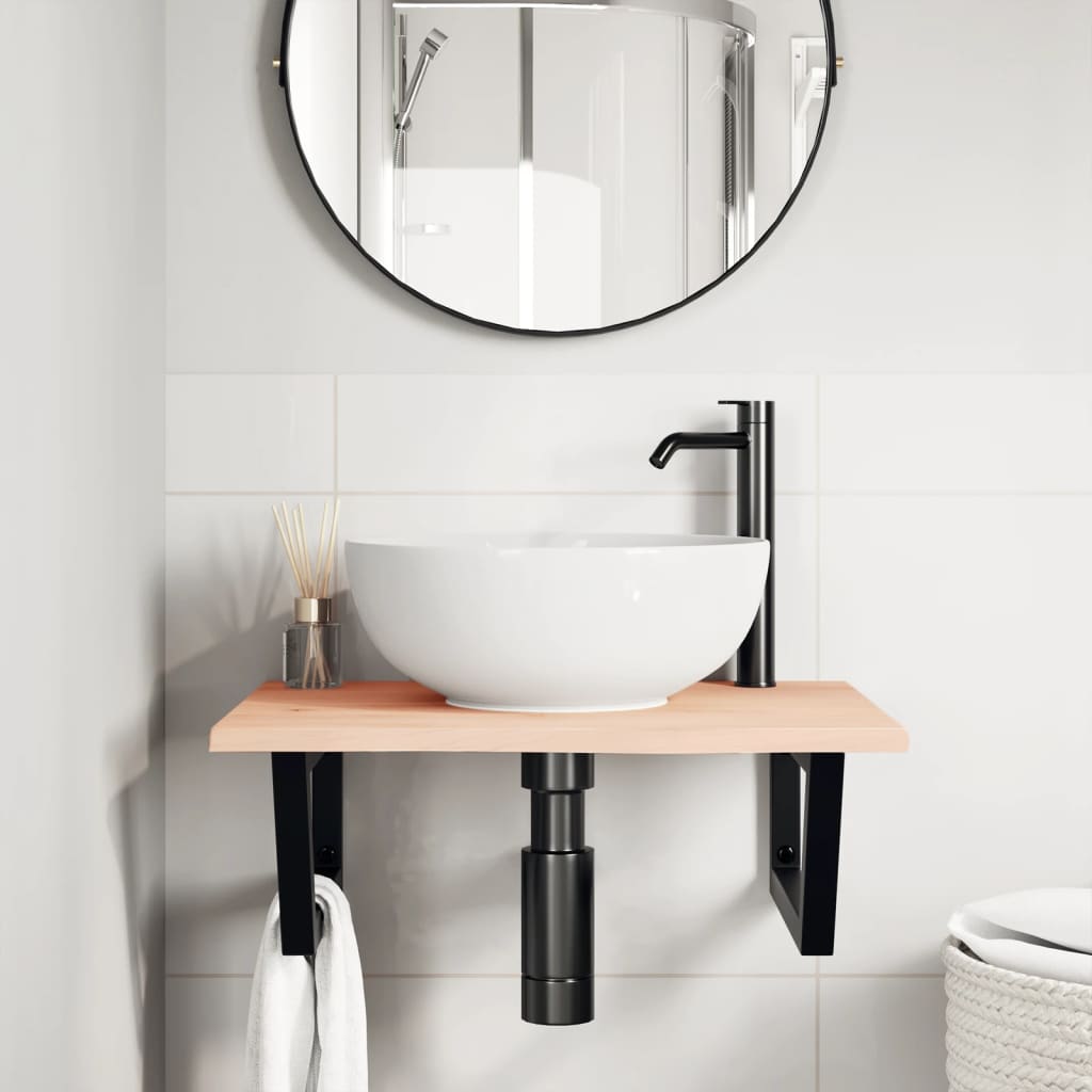 Badkamer wandschap staal en massief eikenhout is nu te koop bij PeponiXL, paradijselijk wonen!