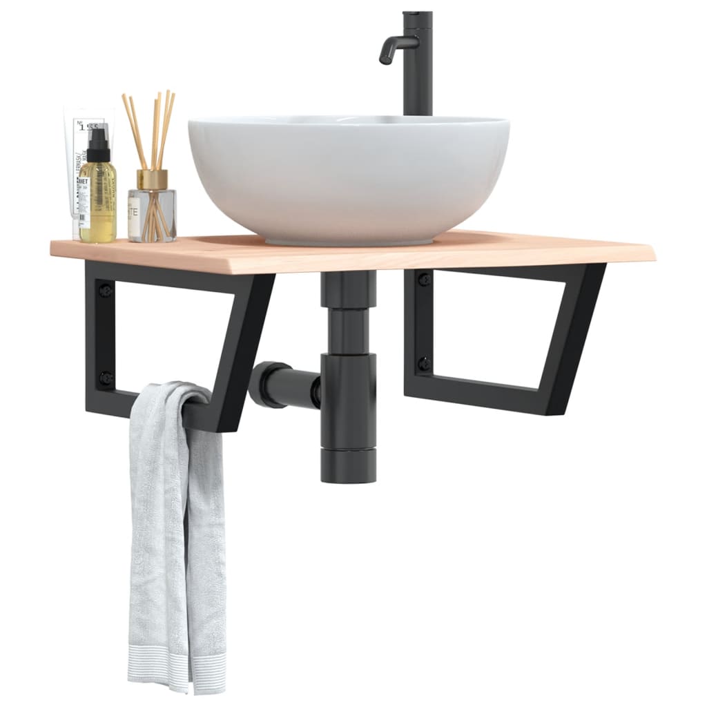 Badkamer wandschap staal en massief eikenhout is nu te koop bij PeponiXL, paradijselijk wonen!