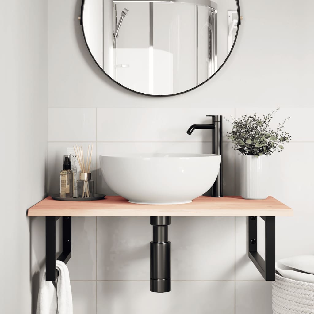 Badkamer wandschap staal en massief eikenhout is nu te koop bij PeponiXL, paradijselijk wonen!