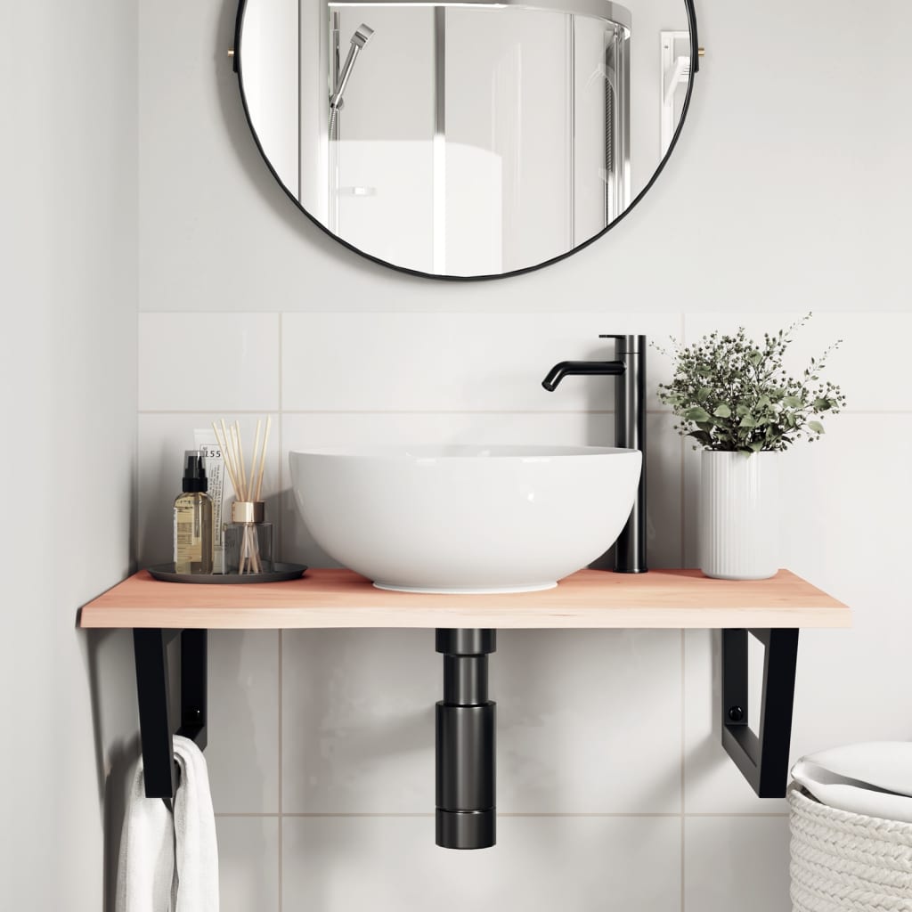 Badkamer wandschap staal en massief eikenhout is nu te koop bij PeponiXL, paradijselijk wonen!