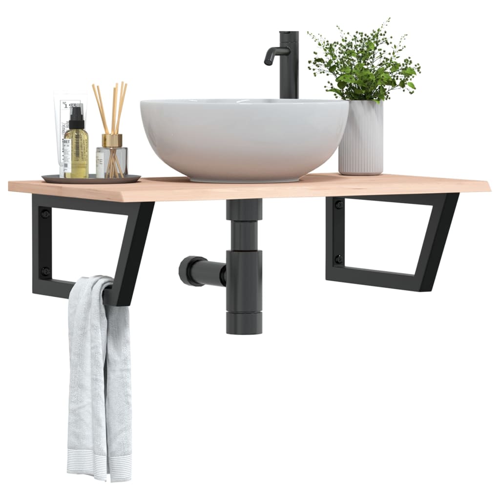 Badkamer wandschap staal en massief eikenhout is nu te koop bij PeponiXL, paradijselijk wonen!