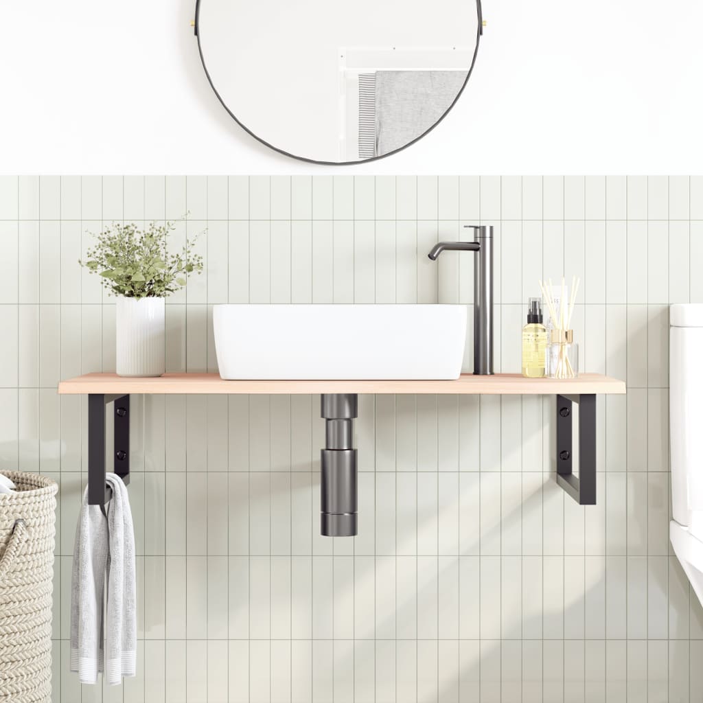 Badkamer wandschap staal en massief eikenhout is nu te koop bij PeponiXL, paradijselijk wonen!