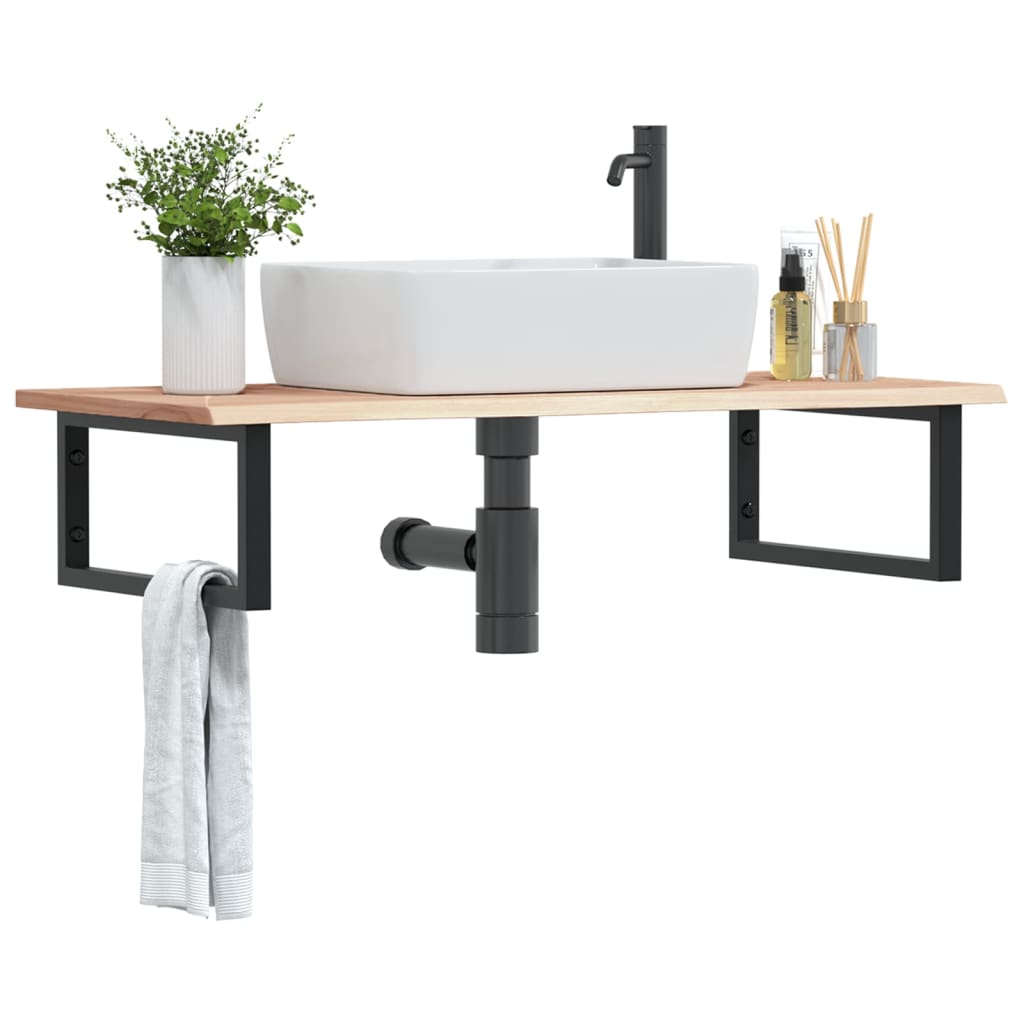 Badkamer wandschap staal en massief eikenhout is nu te koop bij PeponiXL, paradijselijk wonen!