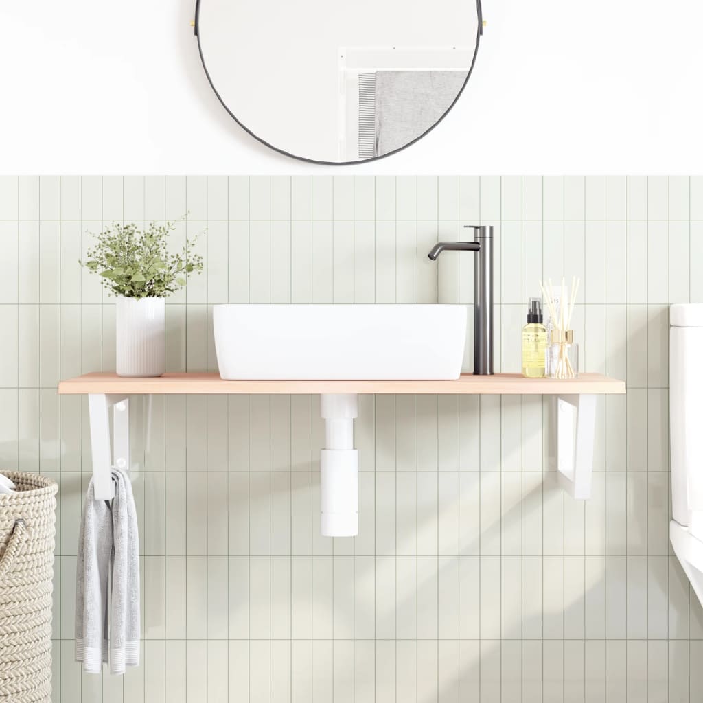 Badkamer wandschap staal en massief eikenhout is nu te koop bij PeponiXL, paradijselijk wonen!