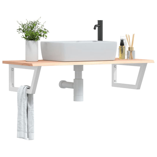 Badkamer wandschap staal en massief eikenhout is nu te koop bij PeponiXL, paradijselijk wonen!