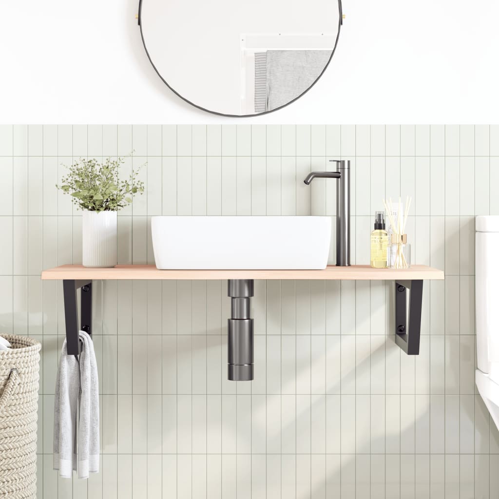 Badkamer wandschap staal en massief eikenhout is nu te koop bij PeponiXL, paradijselijk wonen!