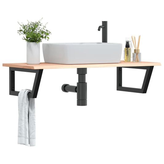 Badkamer wandschap staal en massief eikenhout is nu te koop bij PeponiXL, paradijselijk wonen!