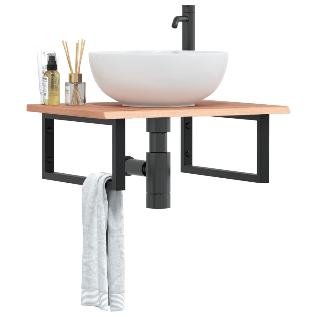 Badkamer wandschap staal en massief eikenhout is nu te koop bij PeponiXL, paradijselijk wonen!