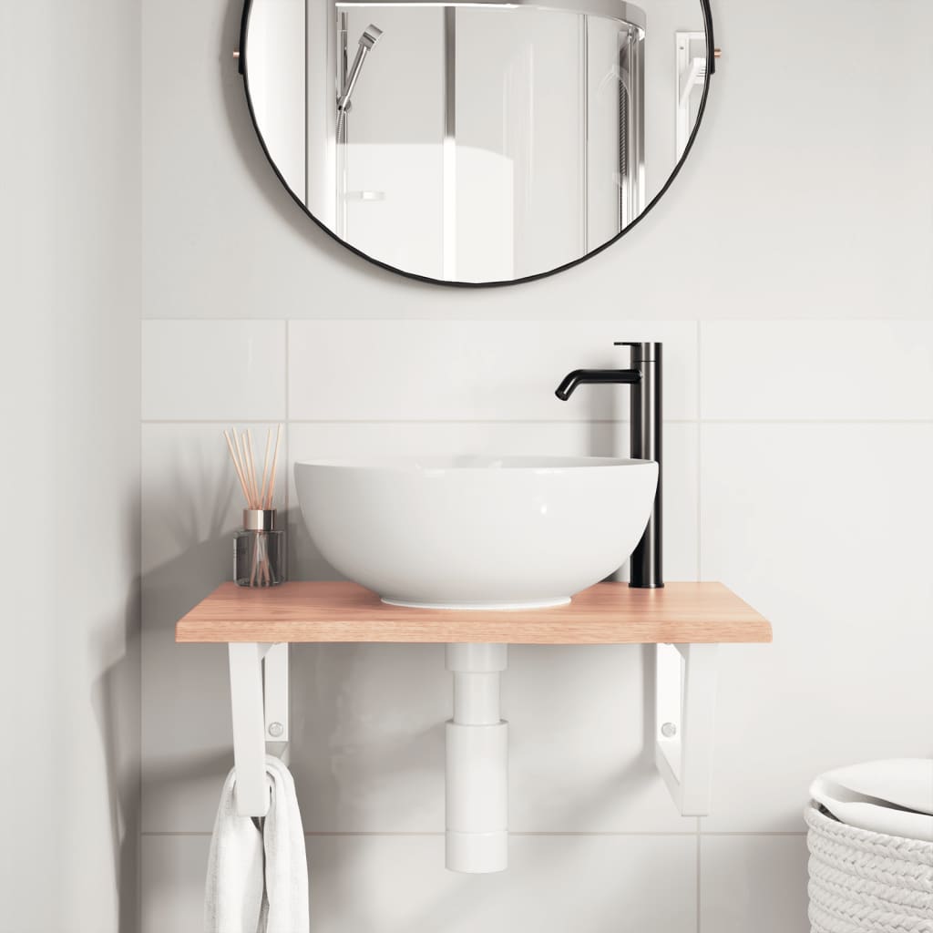 Badkamer wandschap staal en massief eikenhout is nu te koop bij PeponiXL, paradijselijk wonen!