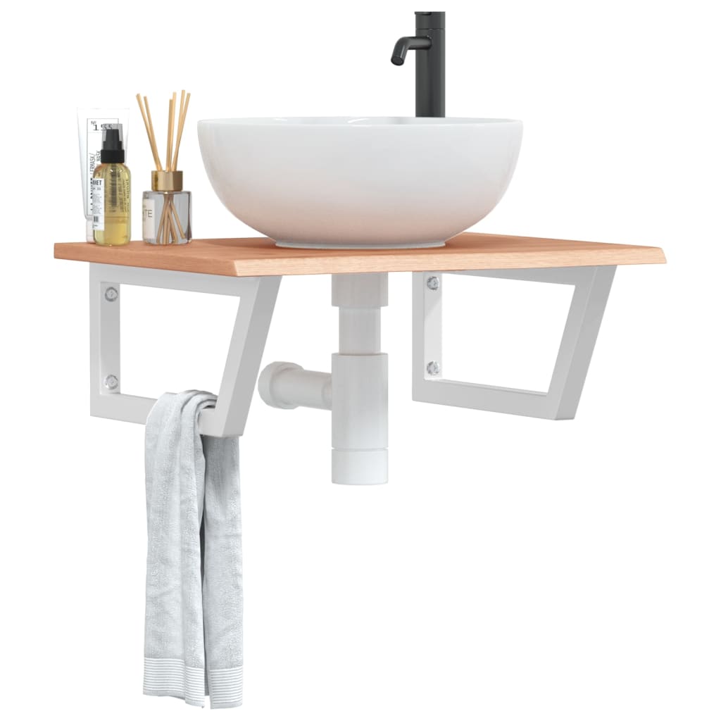 Badkamer wandschap staal en massief eikenhout is nu te koop bij PeponiXL, paradijselijk wonen!