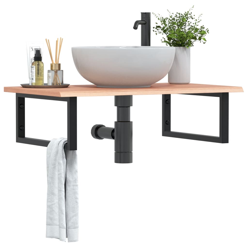 Badkamer wandschap staal en massief eikenhout is nu te koop bij PeponiXL, paradijselijk wonen!