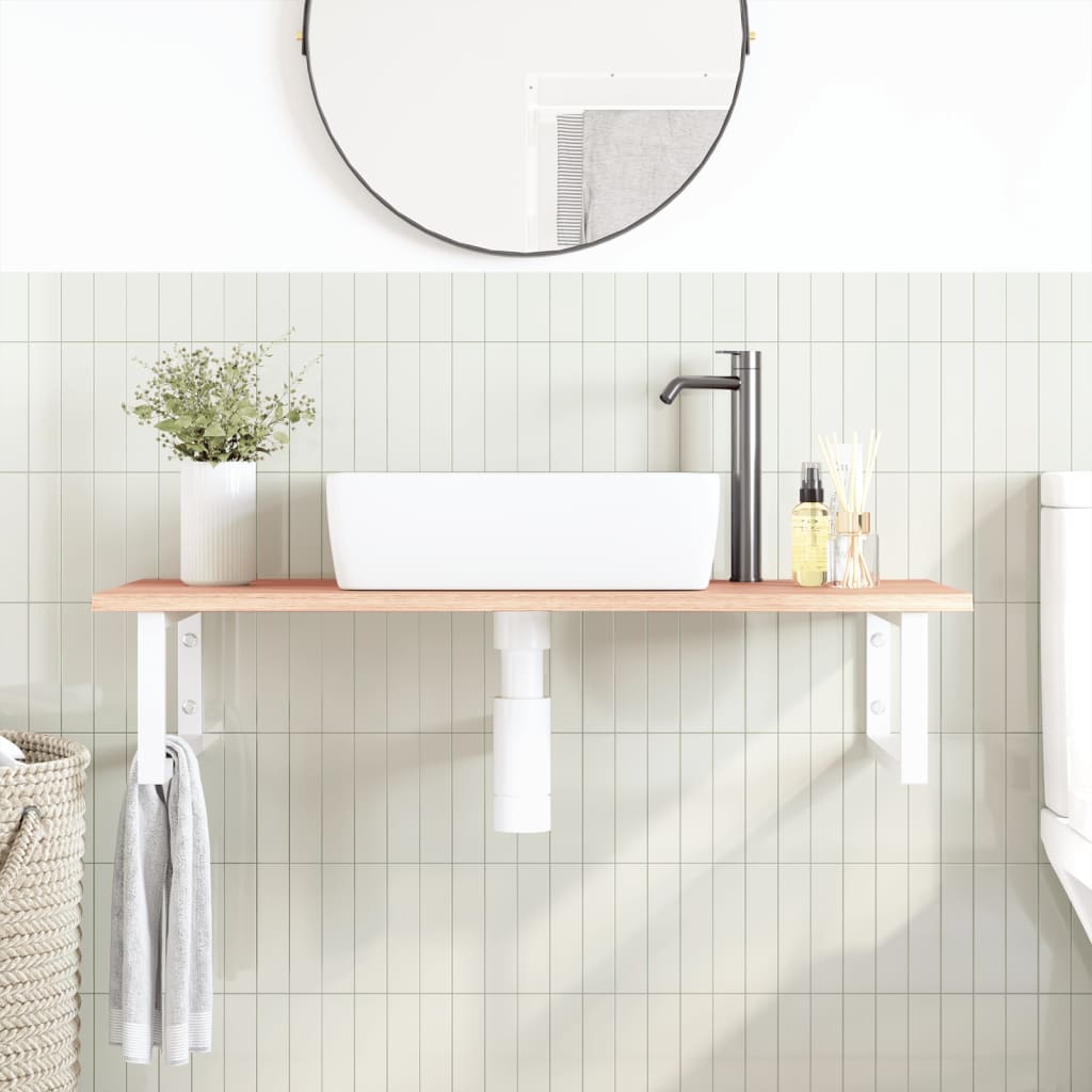 Badkamer wandschap staal en massief eikenhout is nu te koop bij PeponiXL, paradijselijk wonen!