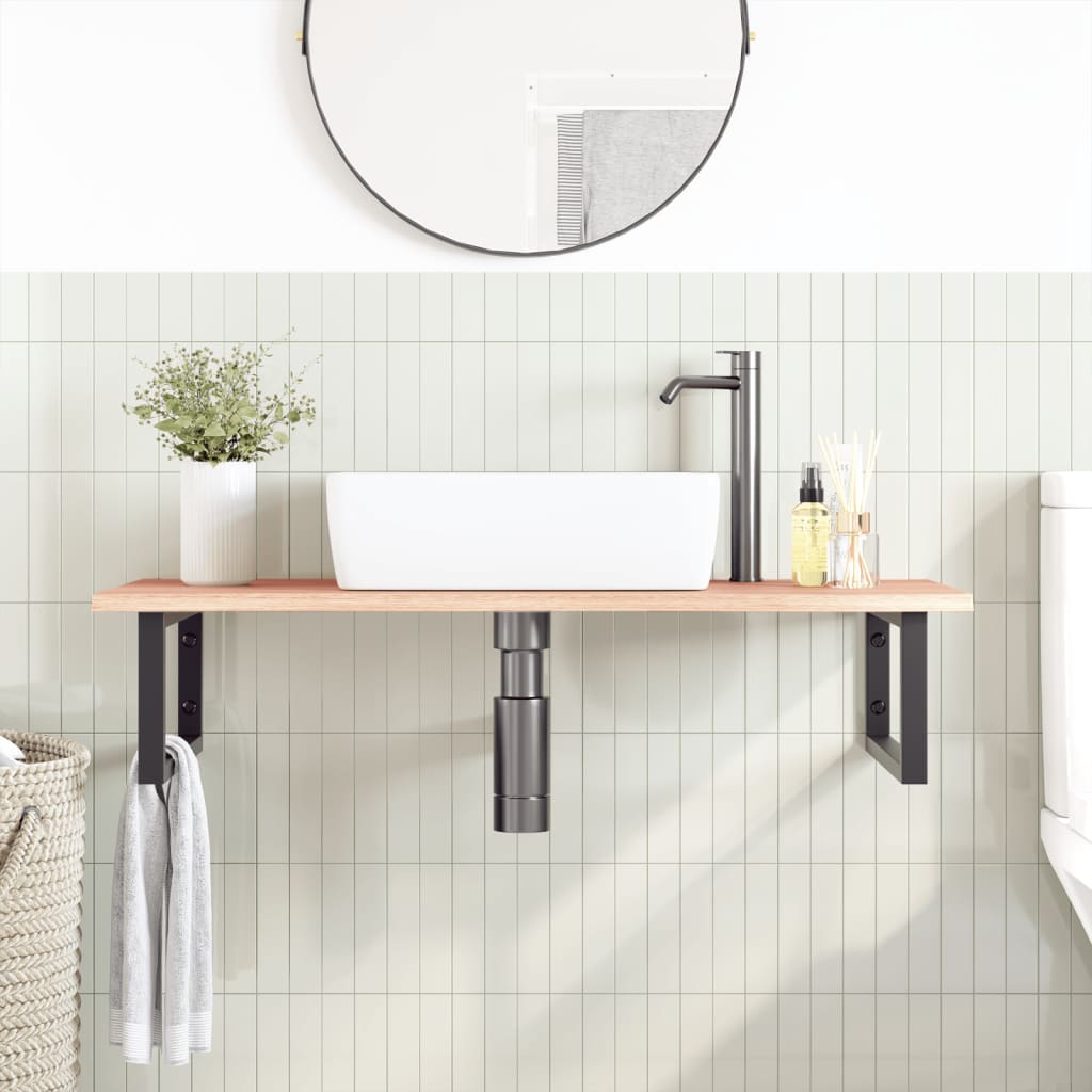Badkamer wandschap staal en massief eikenhout is nu te koop bij PeponiXL, paradijselijk wonen!