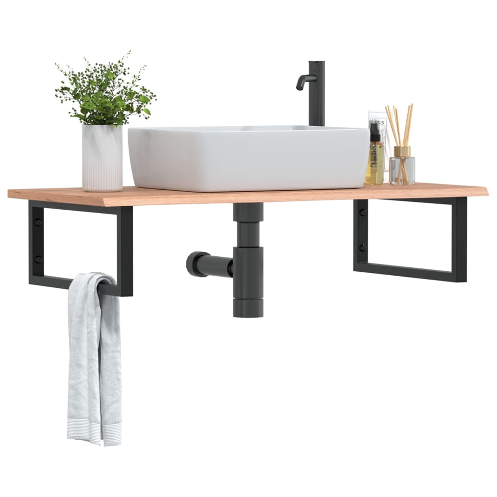 Badkamer wandschap staal en massief eikenhout is nu te koop bij PeponiXL, paradijselijk wonen!