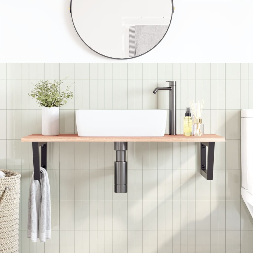 Badkamer wandschap staal en massief eikenhout is nu te koop bij PeponiXL, paradijselijk wonen!
