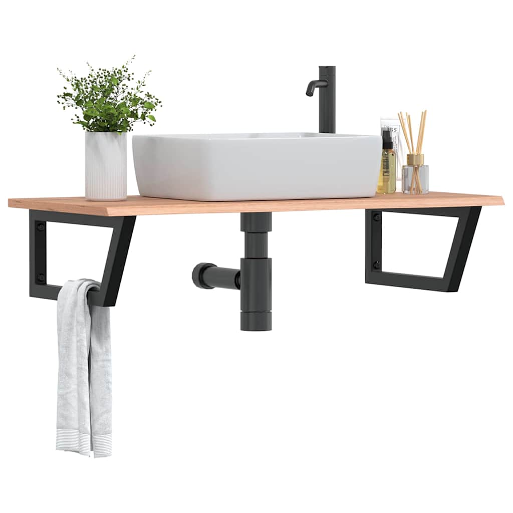Badkamer wandschap staal en massief eikenhout is nu te koop bij PeponiXL, paradijselijk wonen!