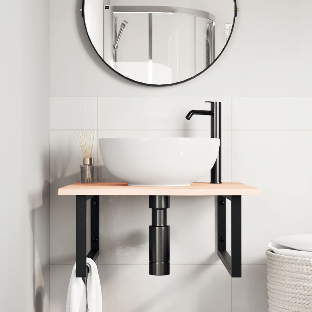 Badkamer wandschap staal en massief eikenhout is nu te koop bij PeponiXL, paradijselijk wonen!