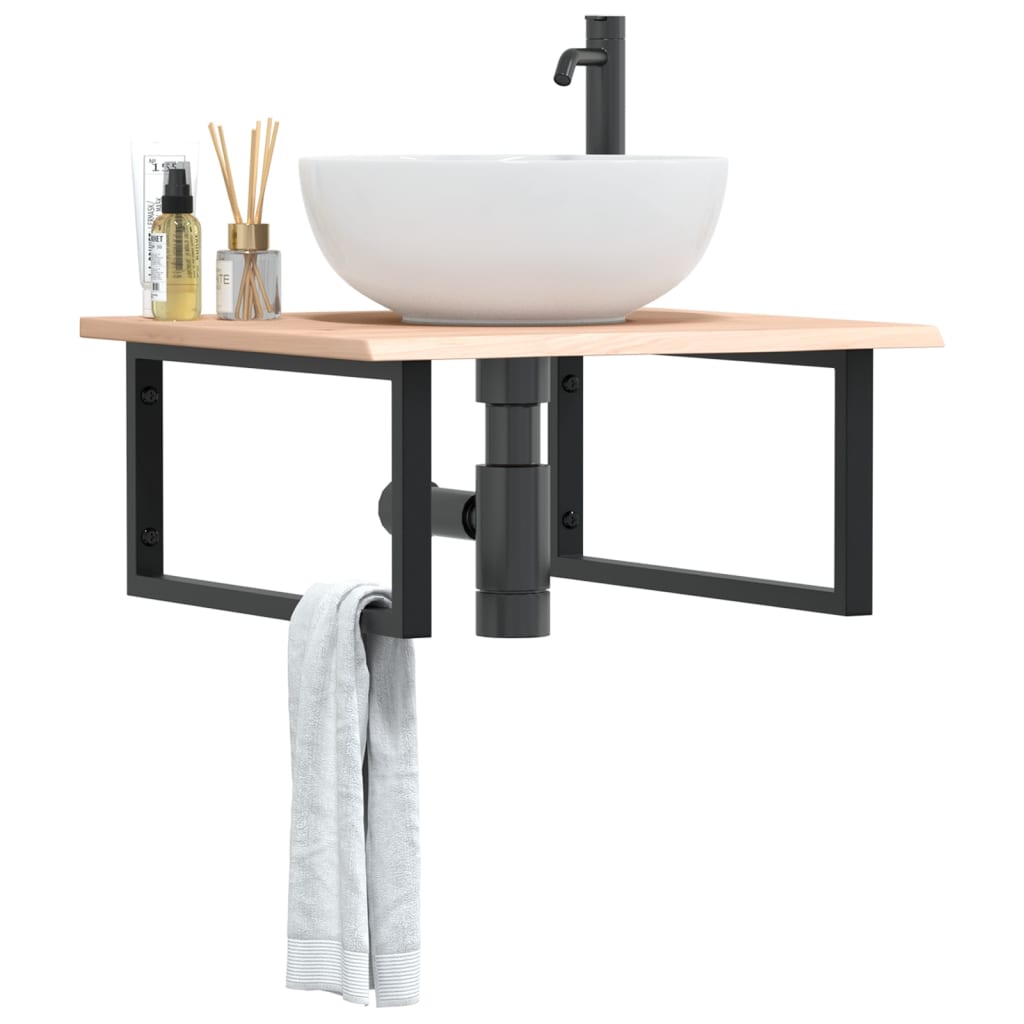 Badkamer wandschap staal en massief eikenhout is nu te koop bij PeponiXL, paradijselijk wonen!