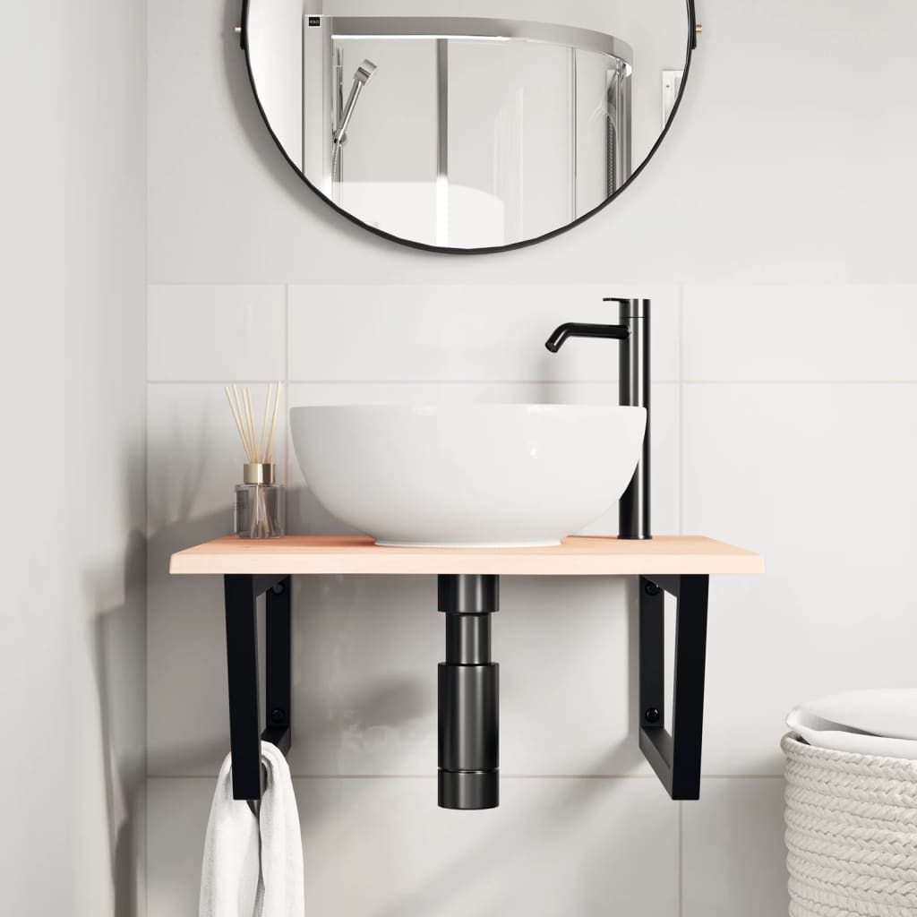 Badkamer wandschap staal en massief eikenhout is nu te koop bij PeponiXL, paradijselijk wonen!
