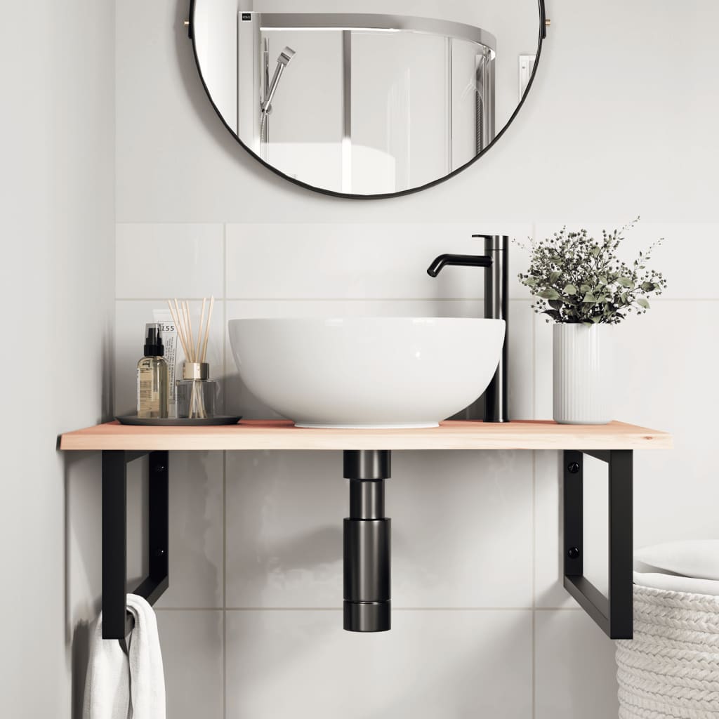 Badkamer wandschap staal en massief eikenhout is nu te koop bij PeponiXL, paradijselijk wonen!