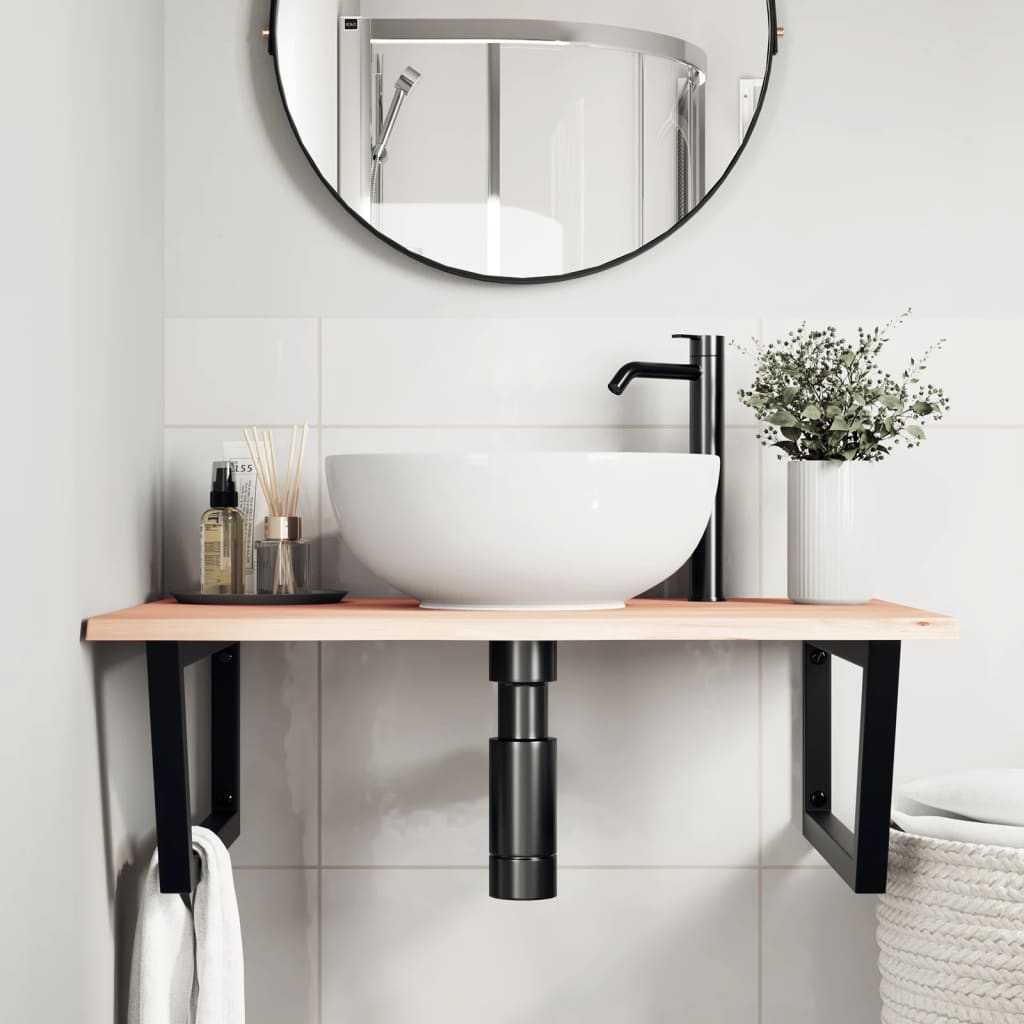 Badkamer wandschap staal en massief eikenhout is nu te koop bij PeponiXL, paradijselijk wonen!