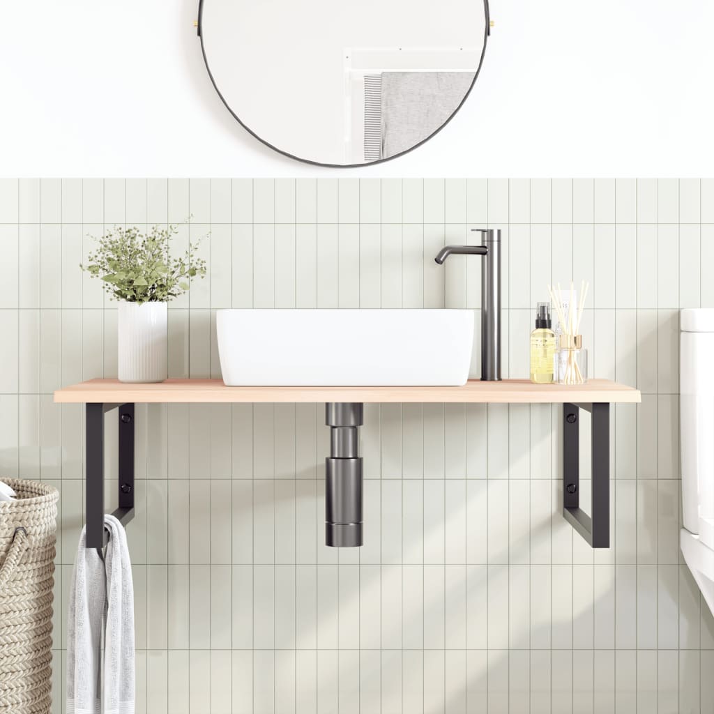 Badkamer wandschap staal en massief eikenhout is nu te koop bij PeponiXL, paradijselijk wonen!