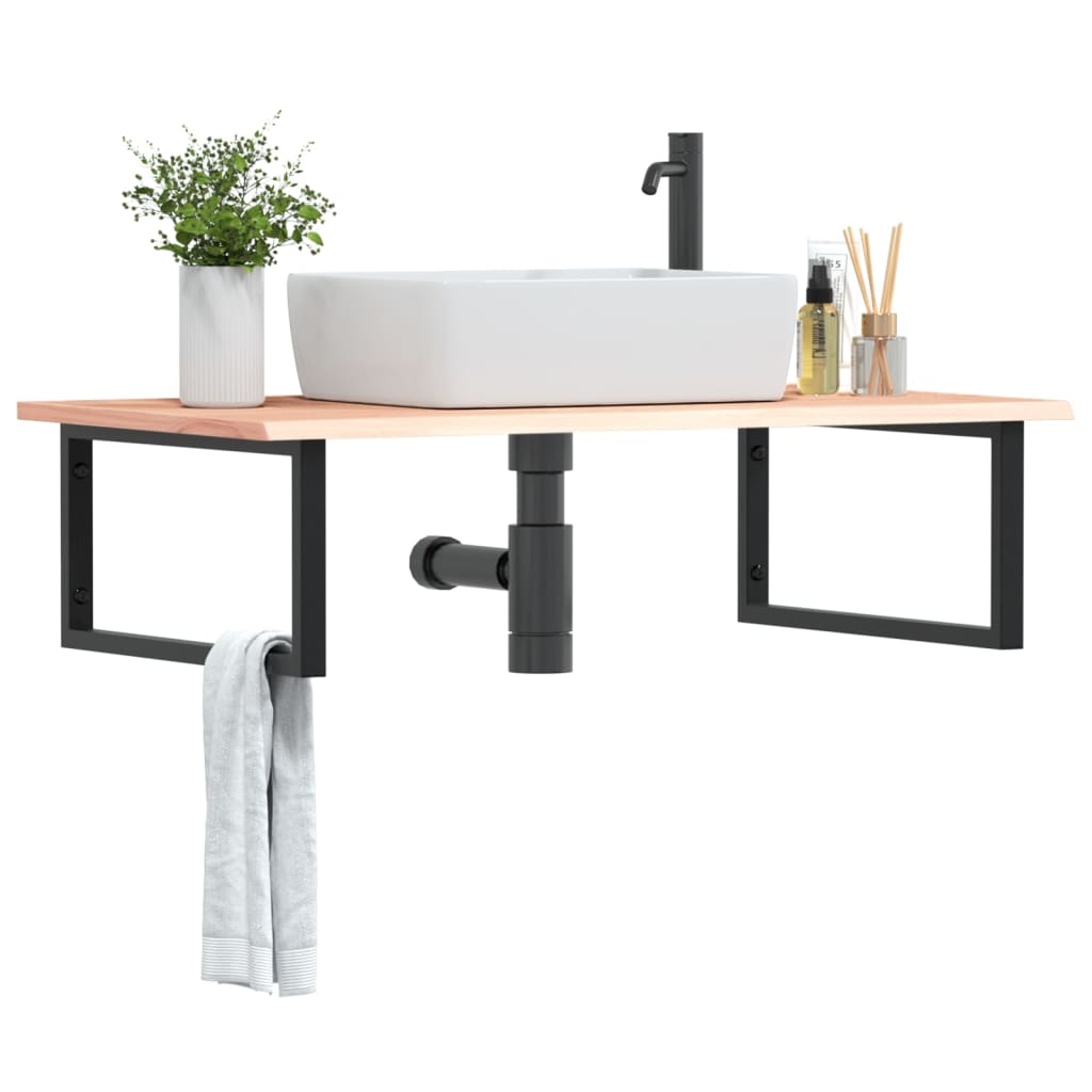 Badkamer wandschap staal en massief eikenhout is nu te koop bij PeponiXL, paradijselijk wonen!