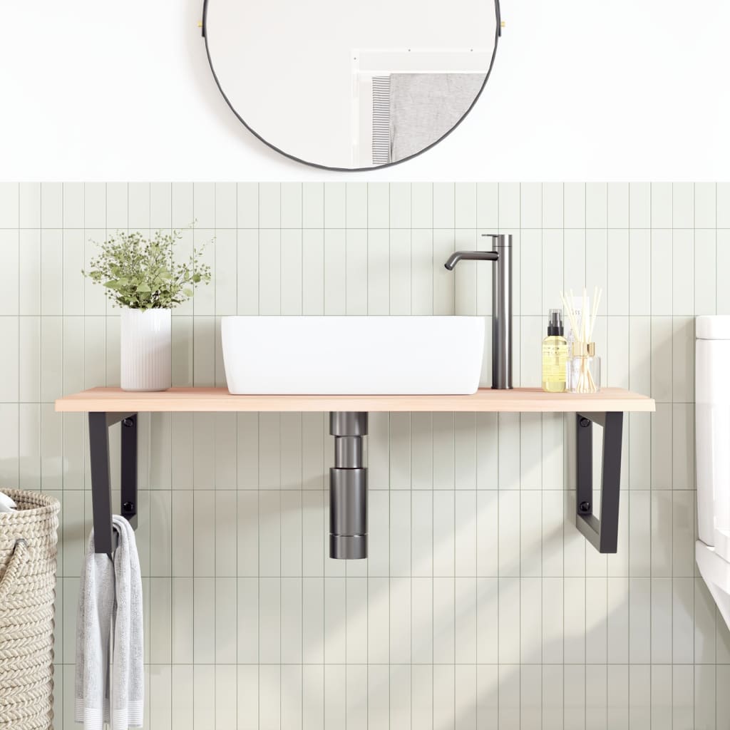 Badkamer wandschap staal en massief eikenhout is nu te koop bij PeponiXL, paradijselijk wonen!