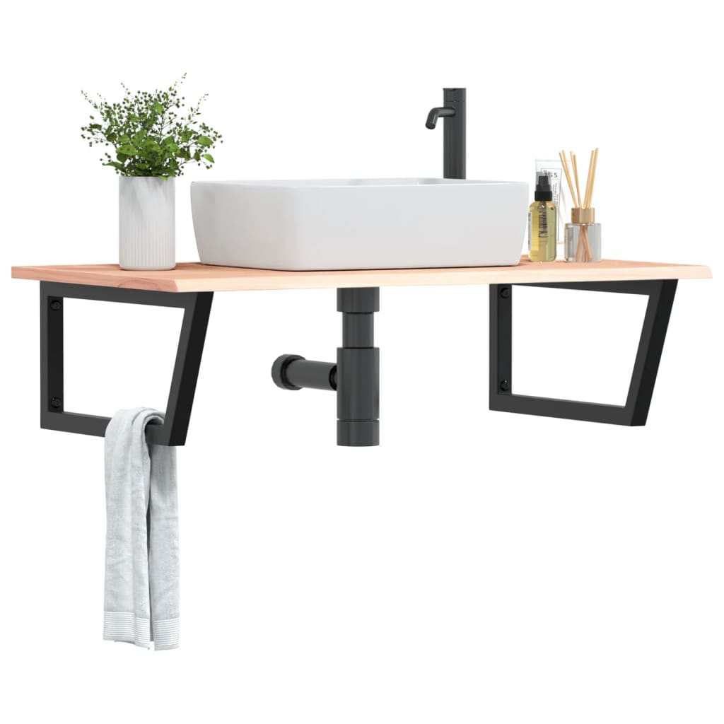 Badkamer wandschap staal en massief eikenhout is nu te koop bij PeponiXL, paradijselijk wonen!
