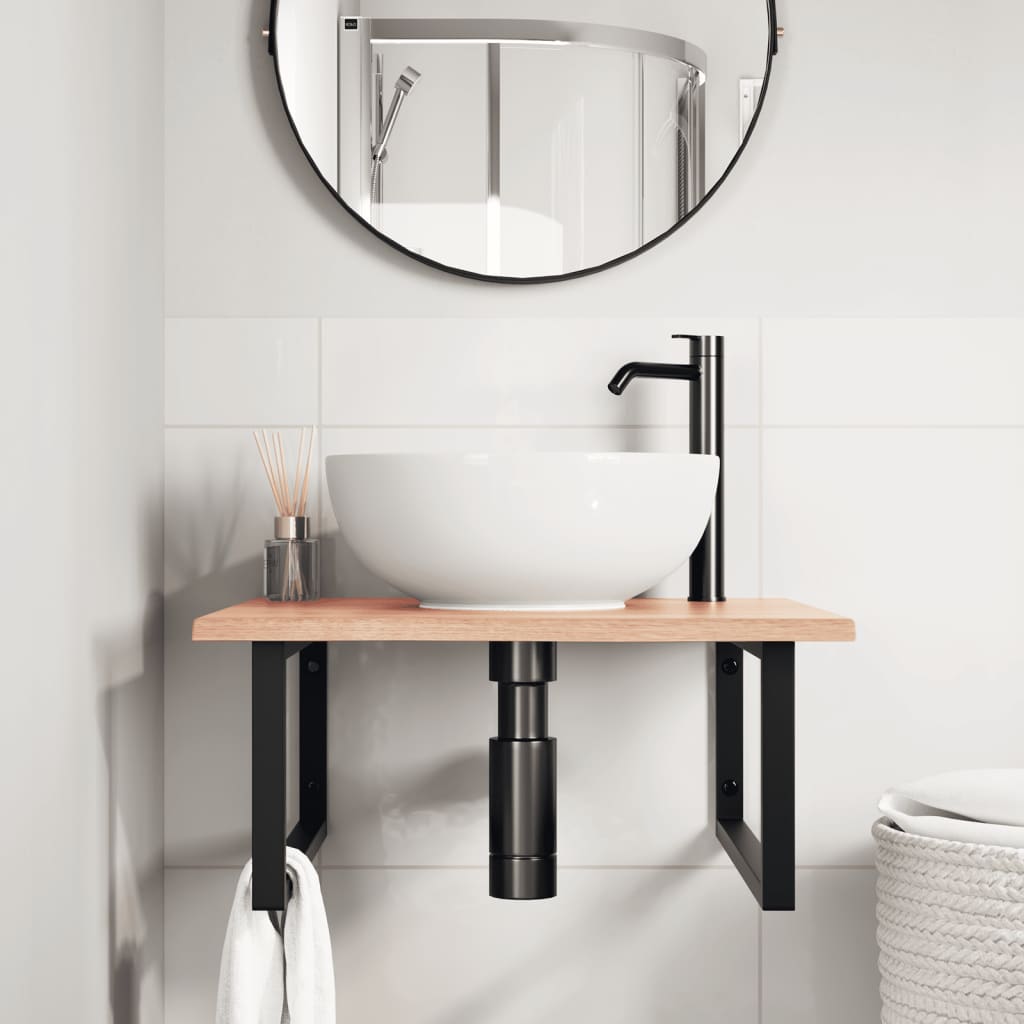 Badkamer wandschap staal en massief eikenhout is nu te koop bij PeponiXL, paradijselijk wonen!