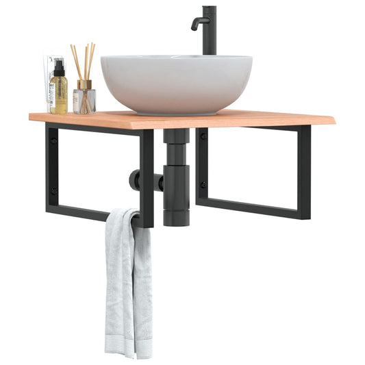 Badkamer wandschap staal en massief eikenhout is nu te koop bij PeponiXL, paradijselijk wonen!