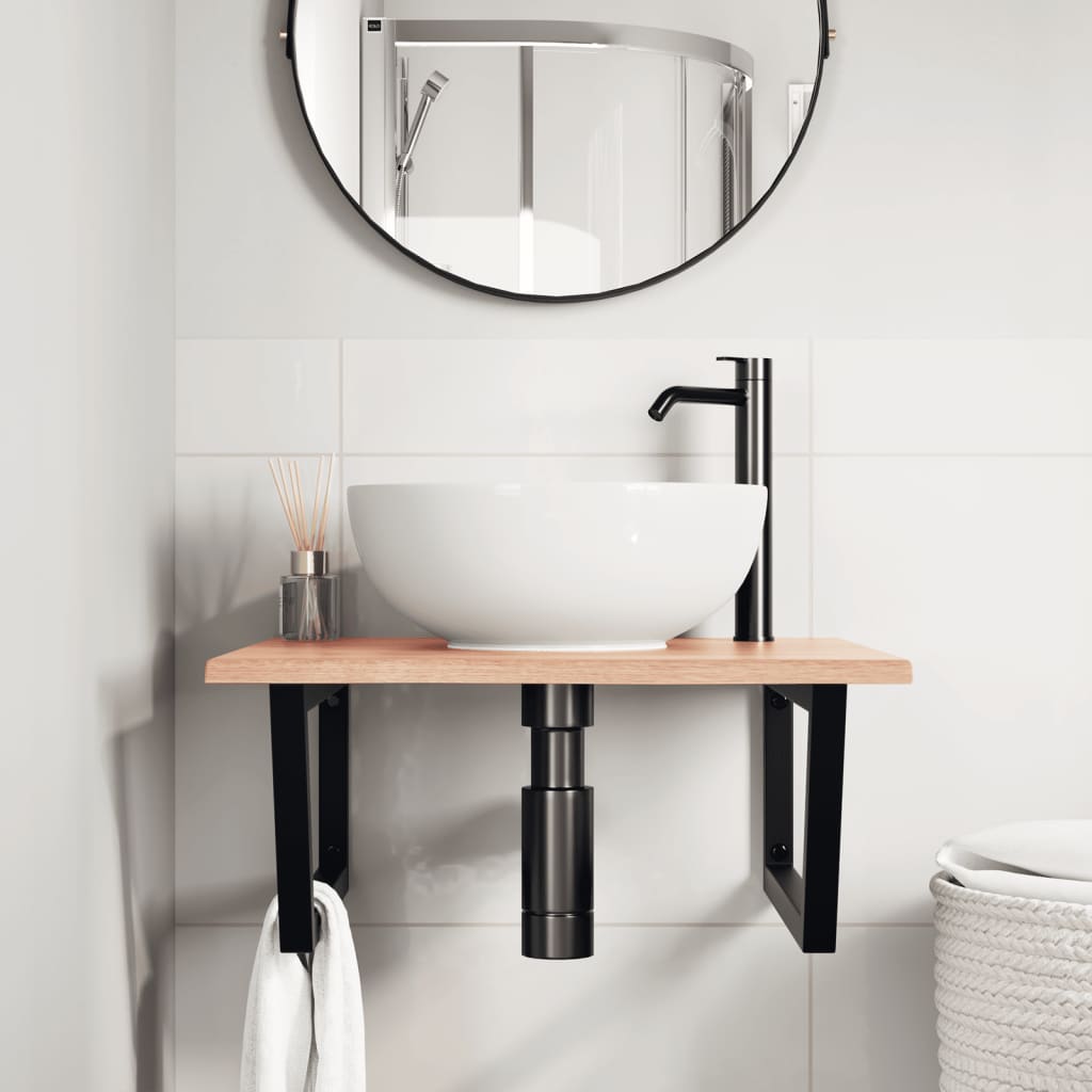 Badkamer wandschap staal en massief eikenhout is nu te koop bij PeponiXL, paradijselijk wonen!