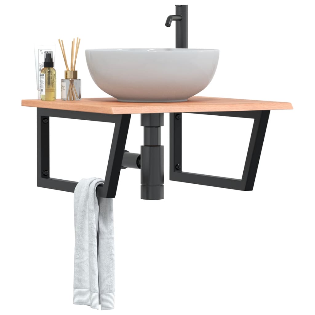 Badkamer wandschap staal en massief eikenhout is nu te koop bij PeponiXL, paradijselijk wonen!