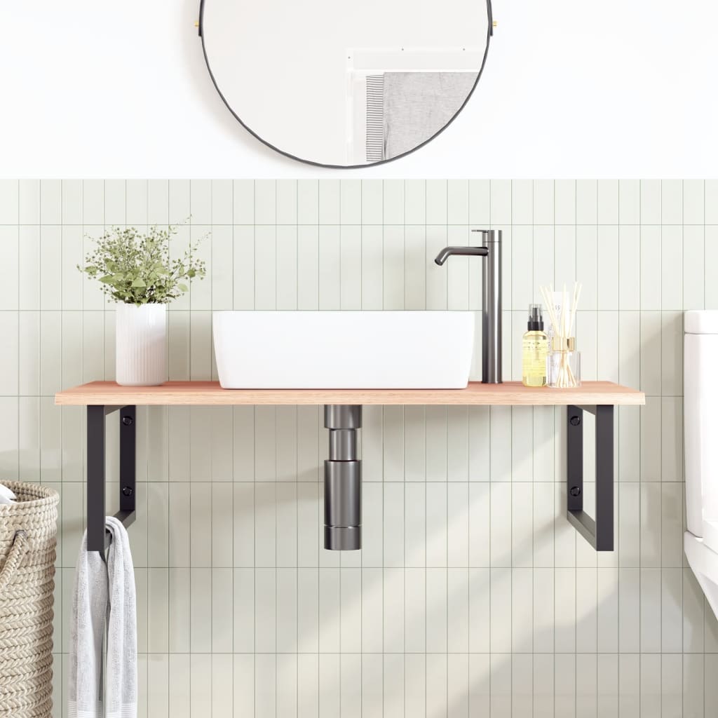 Badkamer wandschap staal en massief eikenhout is nu te koop bij PeponiXL, paradijselijk wonen!