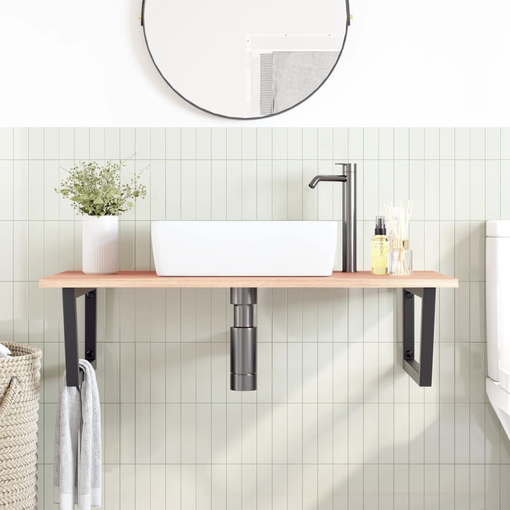 Badkamer wandschap staal en massief eikenhout is nu te koop bij PeponiXL, paradijselijk wonen!