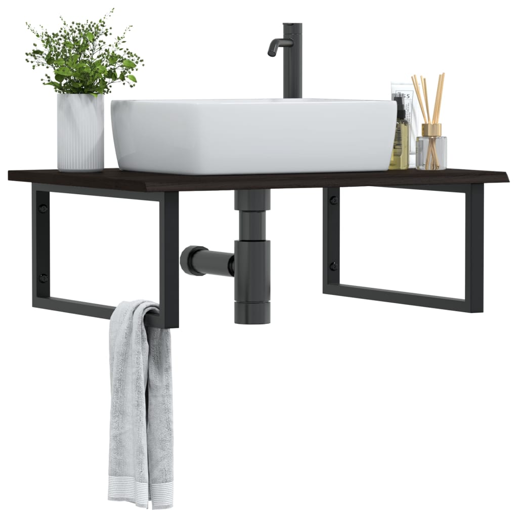 Badkamer wandschap staal en massief eikenhout is nu te koop bij PeponiXL, paradijselijk wonen!