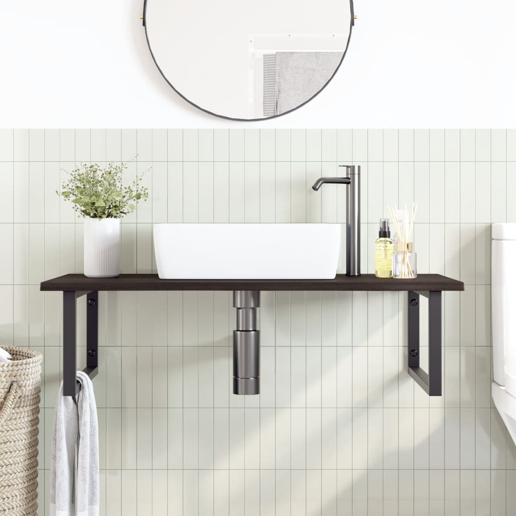 Badkamer wandschap staal en massief eikenhout is nu te koop bij PeponiXL, paradijselijk wonen!