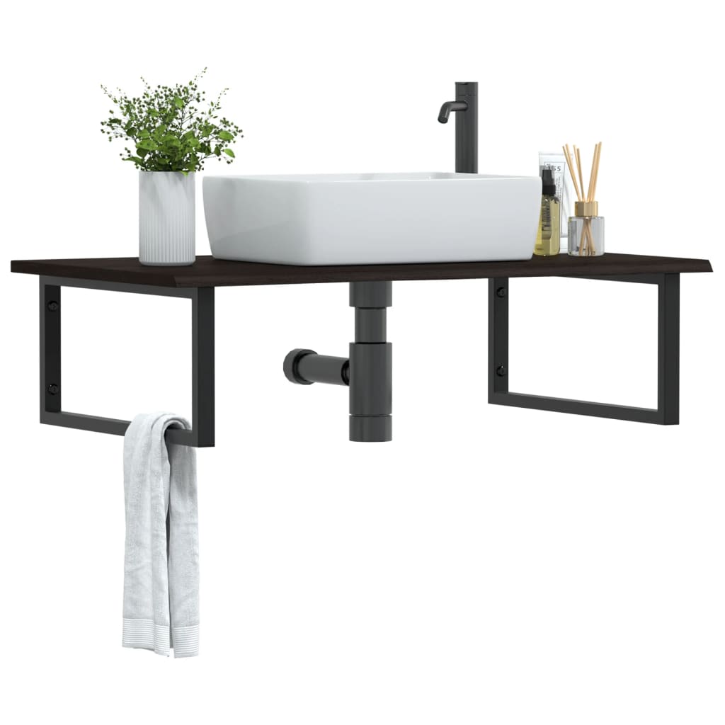 Badkamer wandschap staal en massief eikenhout is nu te koop bij PeponiXL, paradijselijk wonen!
