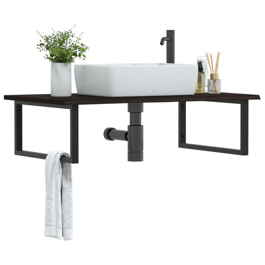 Badkamer wandschap staal en massief eikenhout is nu te koop bij PeponiXL, paradijselijk wonen!