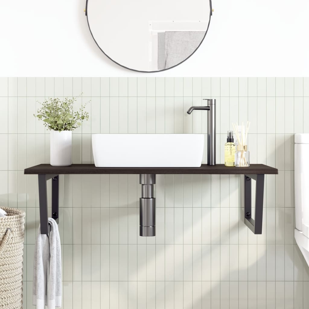 Badkamer wandschap staal en massief eikenhout is nu te koop bij PeponiXL, paradijselijk wonen!