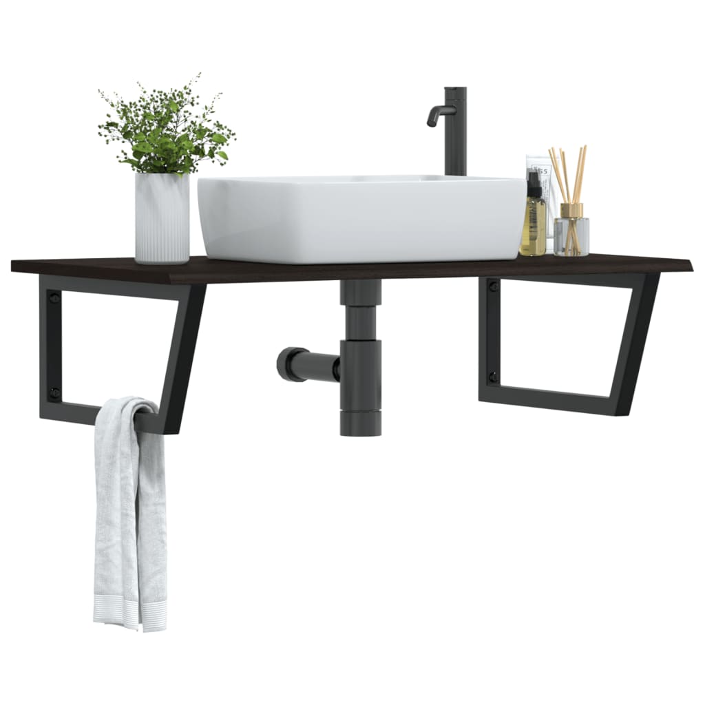Badkamer wandschap staal en massief eikenhout is nu te koop bij PeponiXL, paradijselijk wonen!