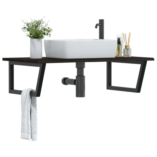 Badkamer wandschap staal en massief eikenhout is nu te koop bij PeponiXL, paradijselijk wonen!