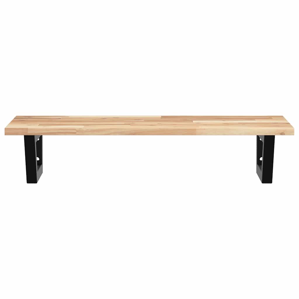 Badkamer wandschap staal en massief acaciahout is nu te koop bij PeponiXL, paradijselijk wonen!