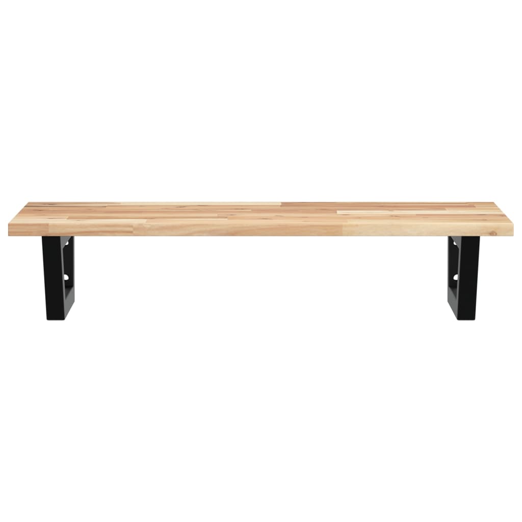 Badkamer wandschap staal en massief acaciahout is nu te koop bij PeponiXL, paradijselijk wonen!