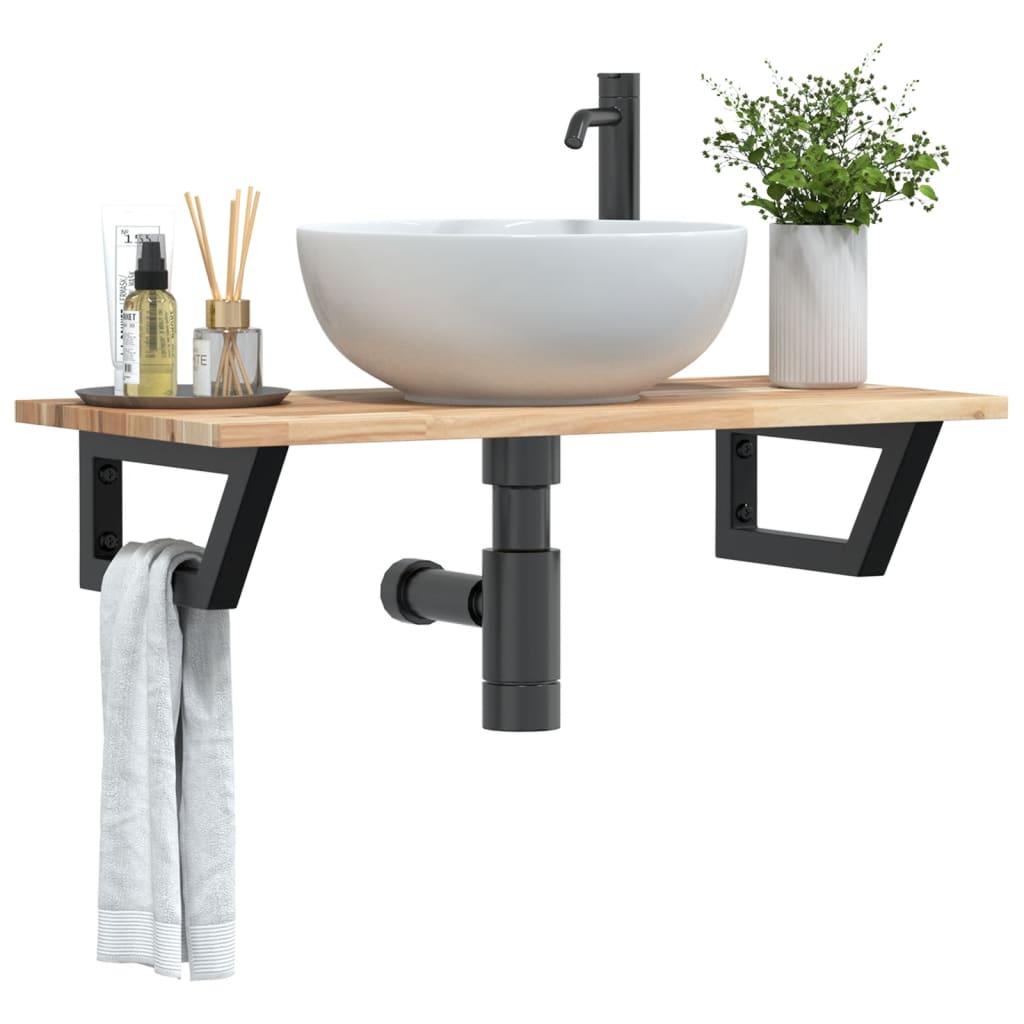 Badkamer wandschap staal en massief acaciahout is nu te koop bij PeponiXL, paradijselijk wonen!