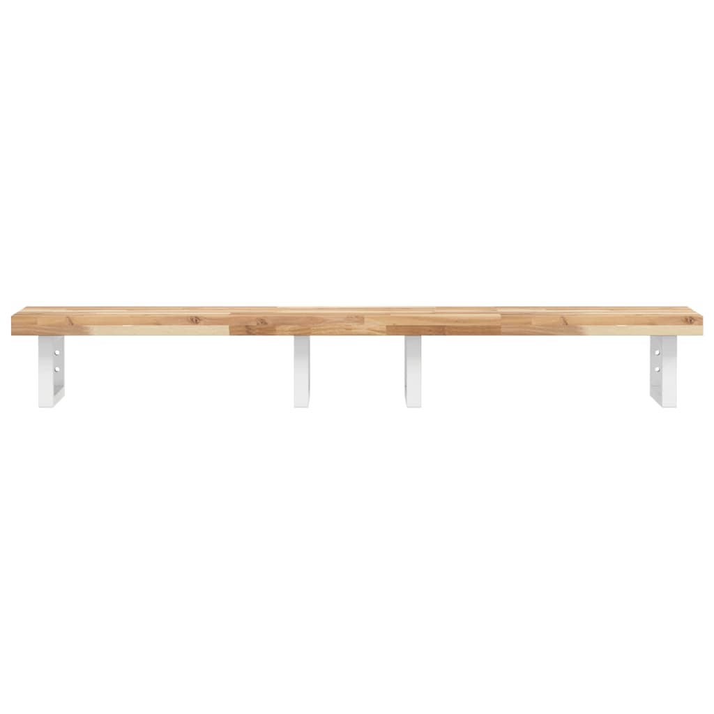 Badkamer wandschap staal en massief acaciahout is nu te koop bij PeponiXL, paradijselijk wonen!