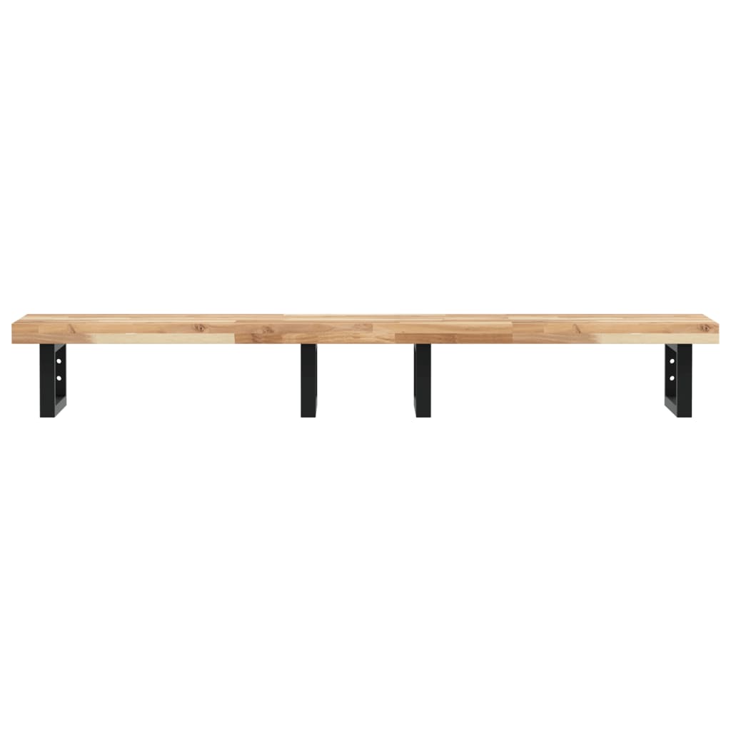 Badkamer wandschap staal en massief acaciahout is nu te koop bij PeponiXL, paradijselijk wonen!