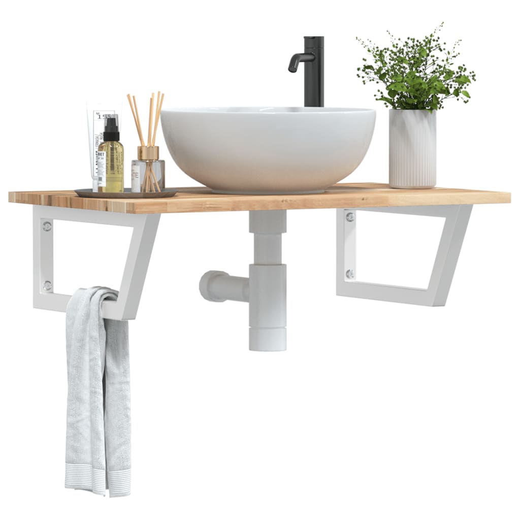 Badkamer wandschap staal en massief acaciahout is nu te koop bij PeponiXL, paradijselijk wonen!