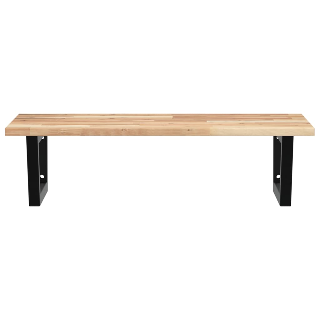 Badkamer wandschap staal en massief acaciahout is nu te koop bij PeponiXL, paradijselijk wonen!