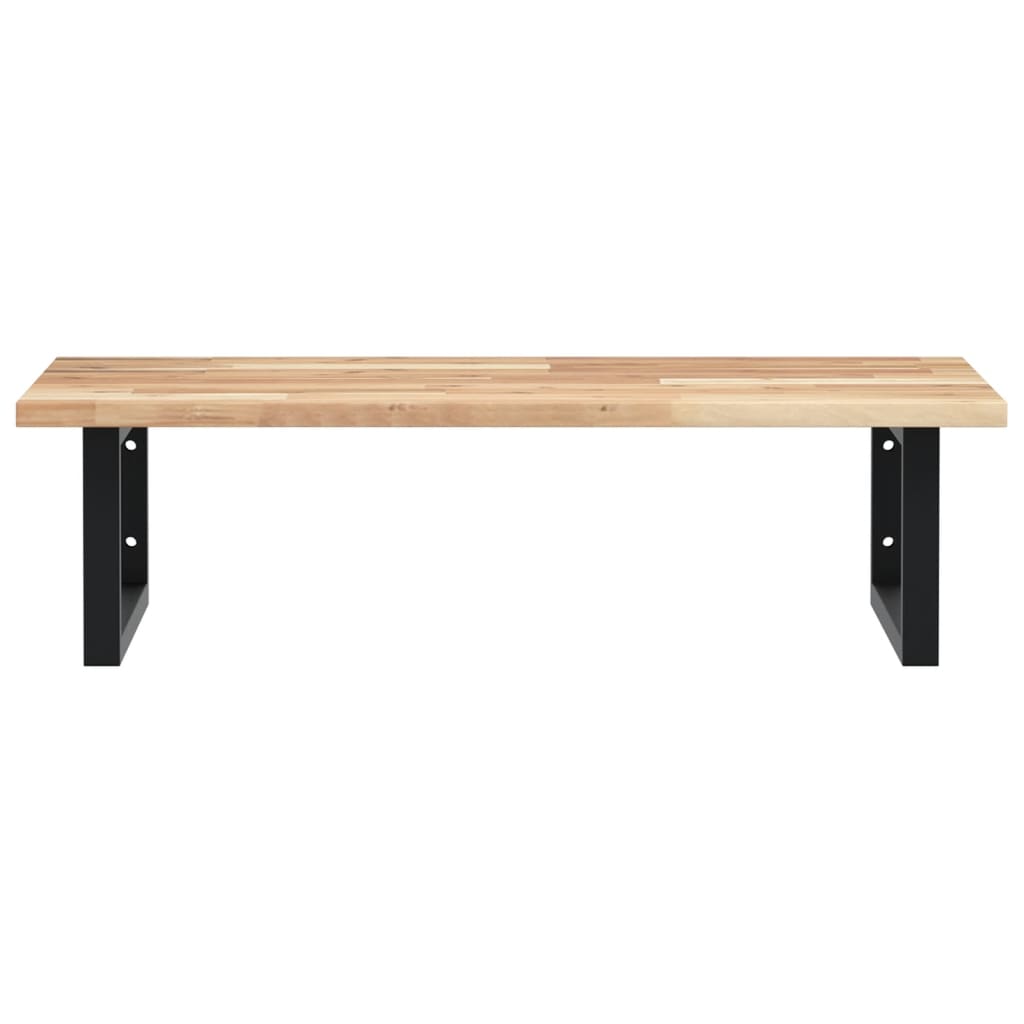 Badkamer wandschap staal en massief acaciahout is nu te koop bij PeponiXL, paradijselijk wonen!